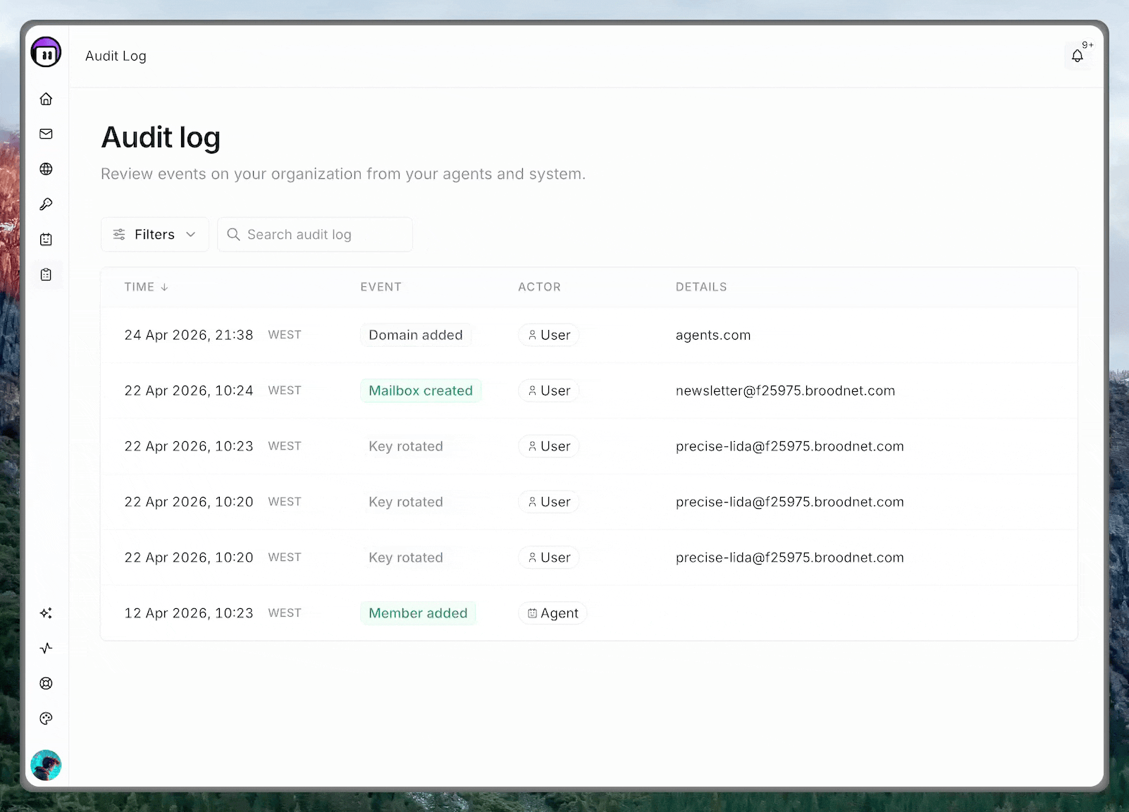 The audit log.